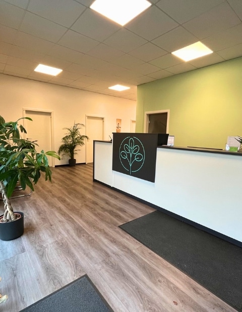 Eingangsbereich der Physio Vital Praxis in Dresden.